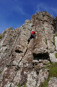 Rock climbing on Canna