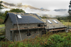 Club hut during renovation